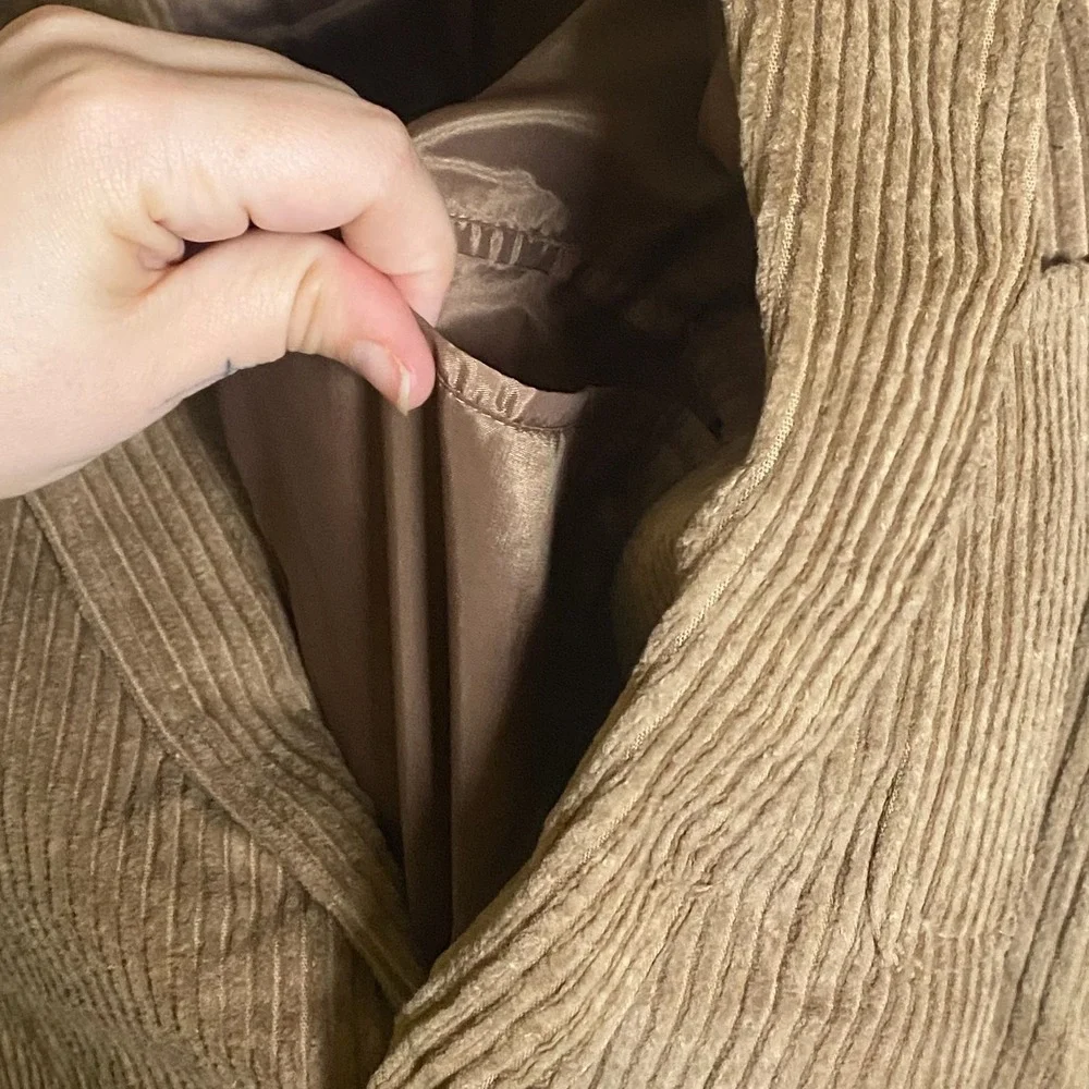 Vintage‎ James River Traders Mens Tan Corduroy 3-Button Blazer Sport Coat Size L